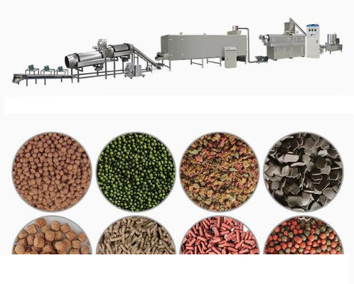 Productielijn voor gezondere pellets voor honden SUS304 Floating Fish Feed Extruder Machine Processing Plant