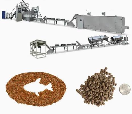 Productielijn voor gezondere pellets voor honden SUS304 Floating Fish Feed Extruder Machine Processing Plant