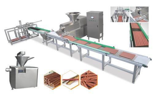 De volledige Automatische Maximum 100%-Schokkerige Snacks die van het Vleeshuisdier Machinekoude Uitgedreven maken