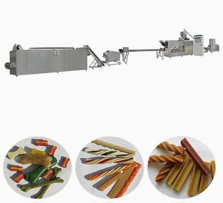 Nieuwe gearomatiseerde tandheelkundige twist hondenvoedsel productielijn 100kg/uur Twee kleur troepjes