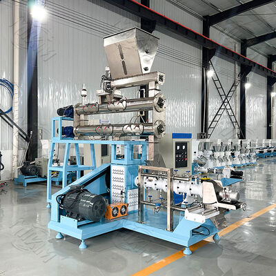 Hoog efficiënte Dry Floating Fish Feed Pellet Processing Line 200kg/H-6000kg/H Animal Pet Cat Dog Food Making Extruder Machine