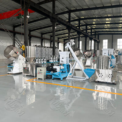 Hoog efficiënte Dry Floating Fish Feed Pellet Processing Line 200kg/H-6000kg/H Animal Pet Cat Dog Food Making Extruder Machine