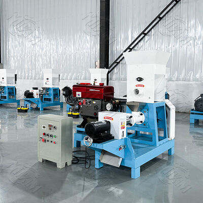 Automatische 200 kg/uur zwevende pluimveevoer extruder pallet maken vis hond voedsel machine schroef en vat voor vis
