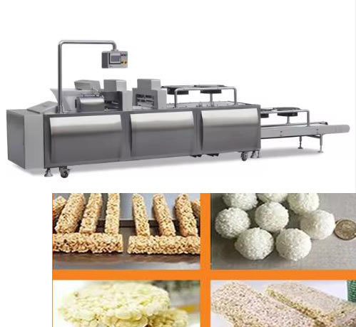 Het suikergoed van de rijstbal, rijst puffend machine/van de Productielijnstantless van de Graangewassenbar staal 304