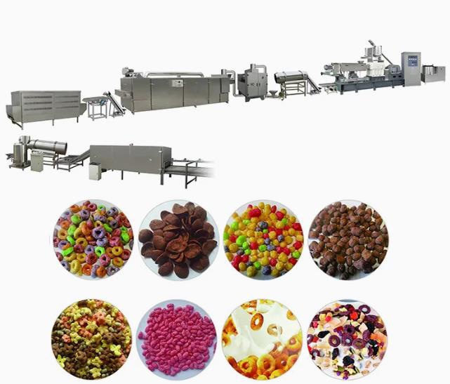 De maïs schilfert machines/Van de cornflakessnack voedselproductielijn af