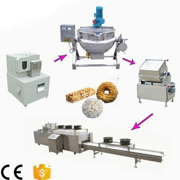 Geknalde Rijstcake die Machine/graangewassen puffende machine voor gierst, tarwe maken