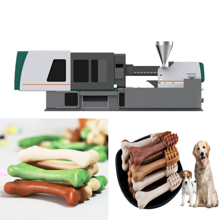 Hondenkluiven in verschillende vormen Voedsel Hondenkoekjes Machine Huisdierenvoer Extruder 89kw 180rpm Schroefsnelheid